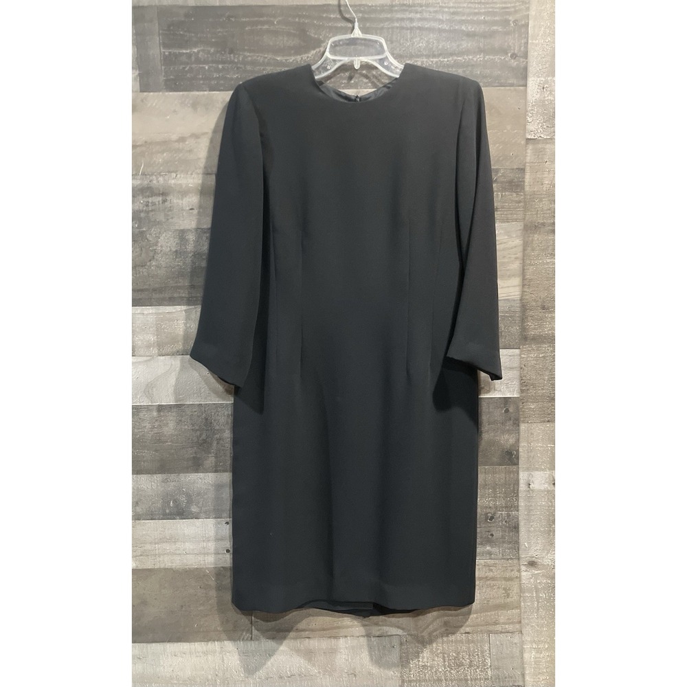 Liz‎ Claiborne Black 3/4 Sleeve Knee Length Sheath Dress Size 10 Zipper